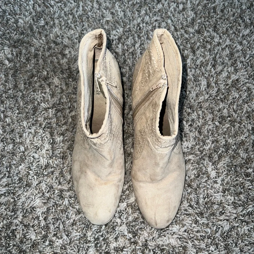 A.N.A Tan Suede Heeled Booties Size 11 - Picture 4 of 7